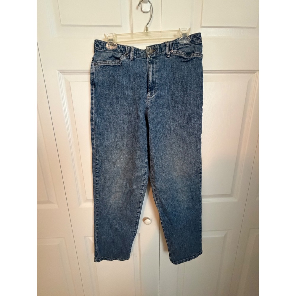 Crazy Horse Liz Claiborne Stretch Denim Jeans Medium Wash Straight Leg Womens